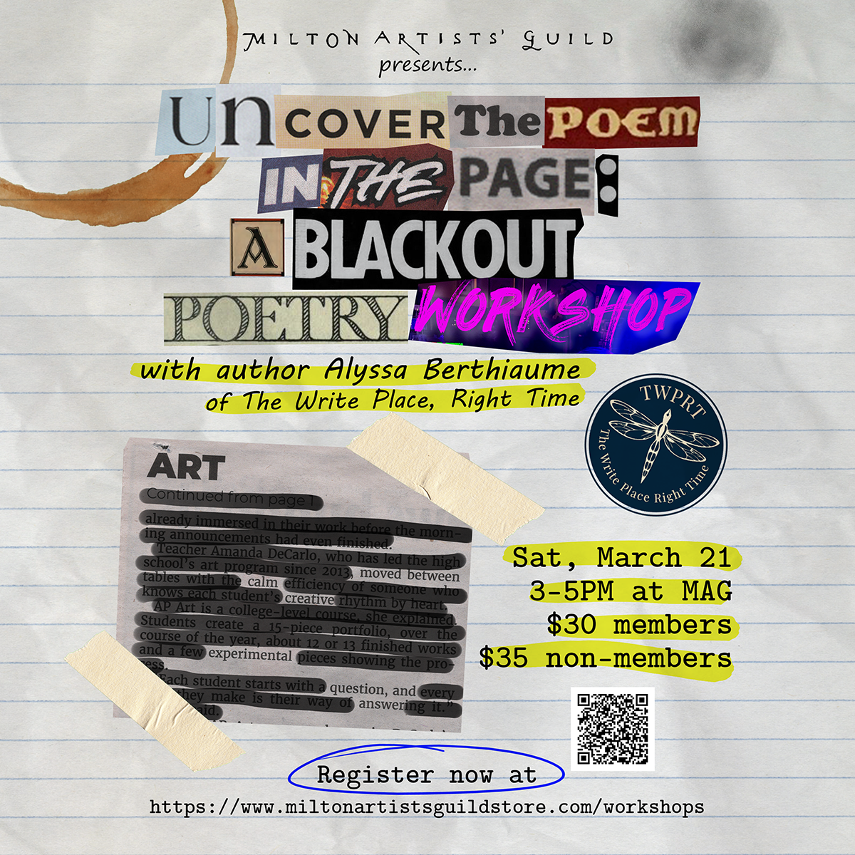 Uncover the Poem in the Page: Blackout Poetry Workshop