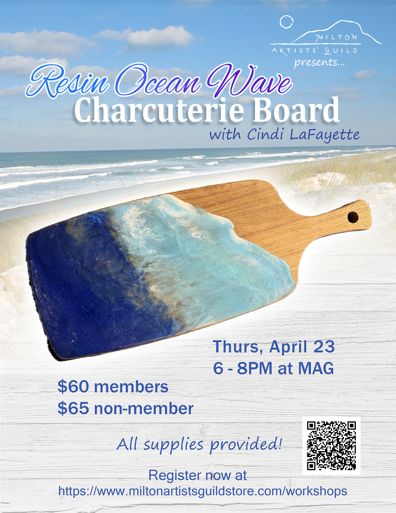 Resin Ocean Wave Charcuterie Board