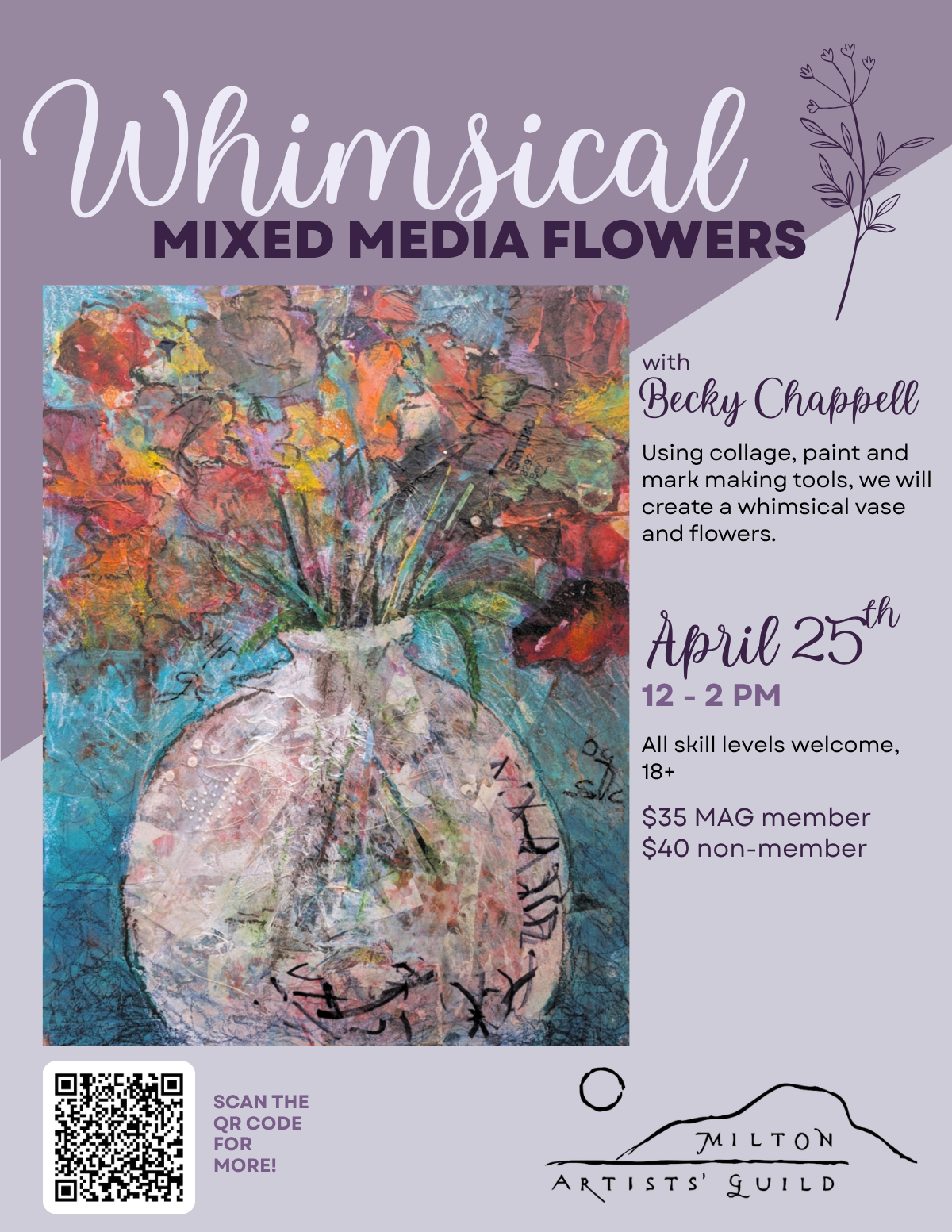  Whimsical Mixed Media Flowers