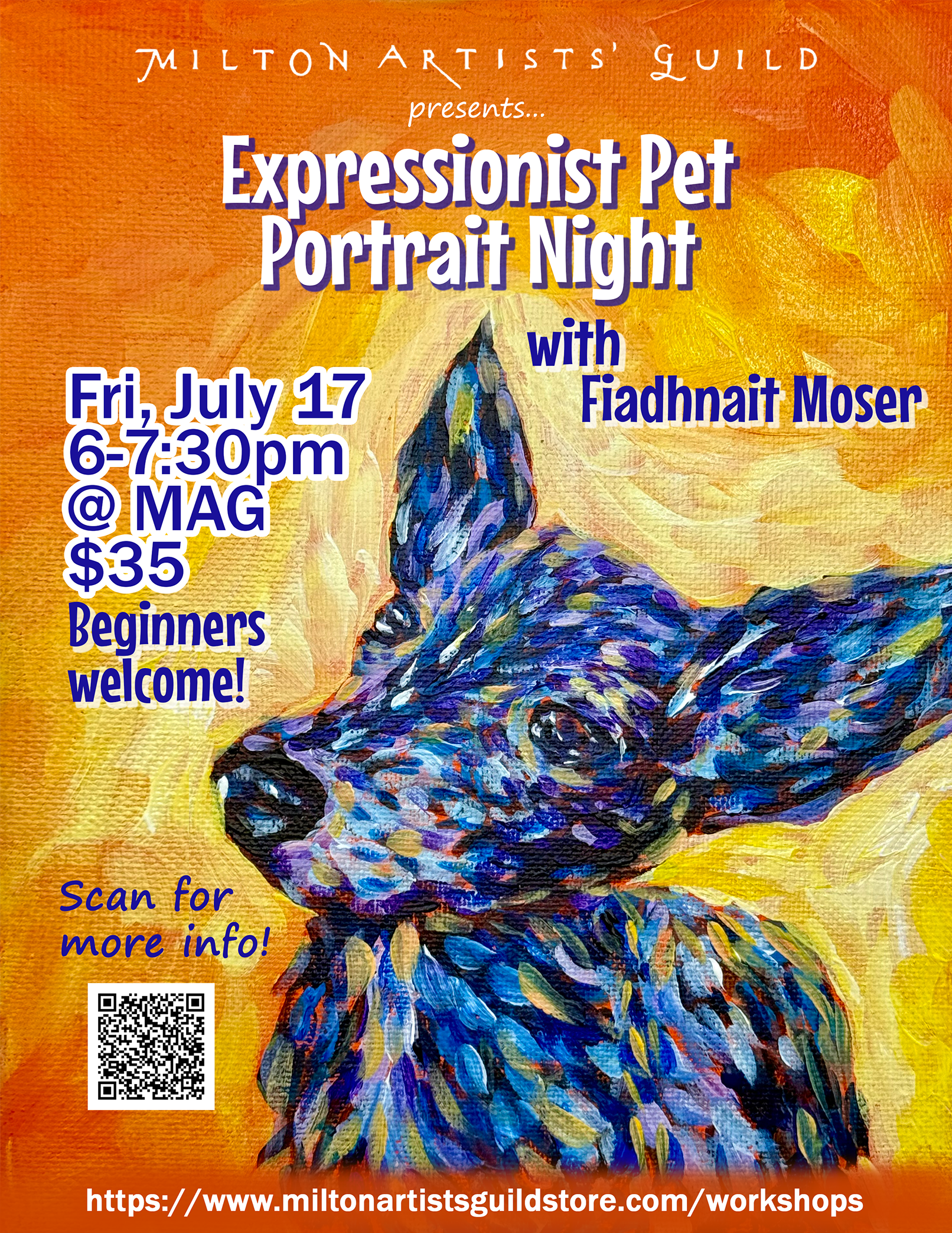 Expressionist Pet Portrait Night