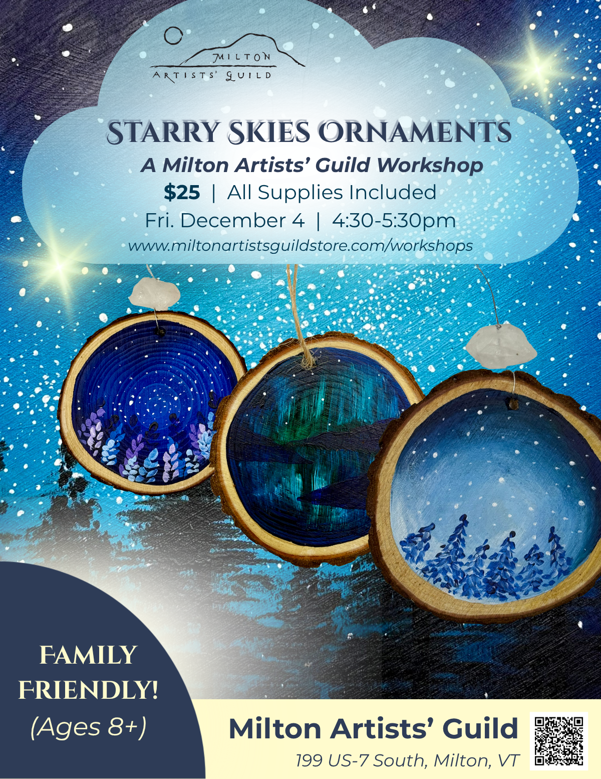 Starry Skies Wooden Ornaments