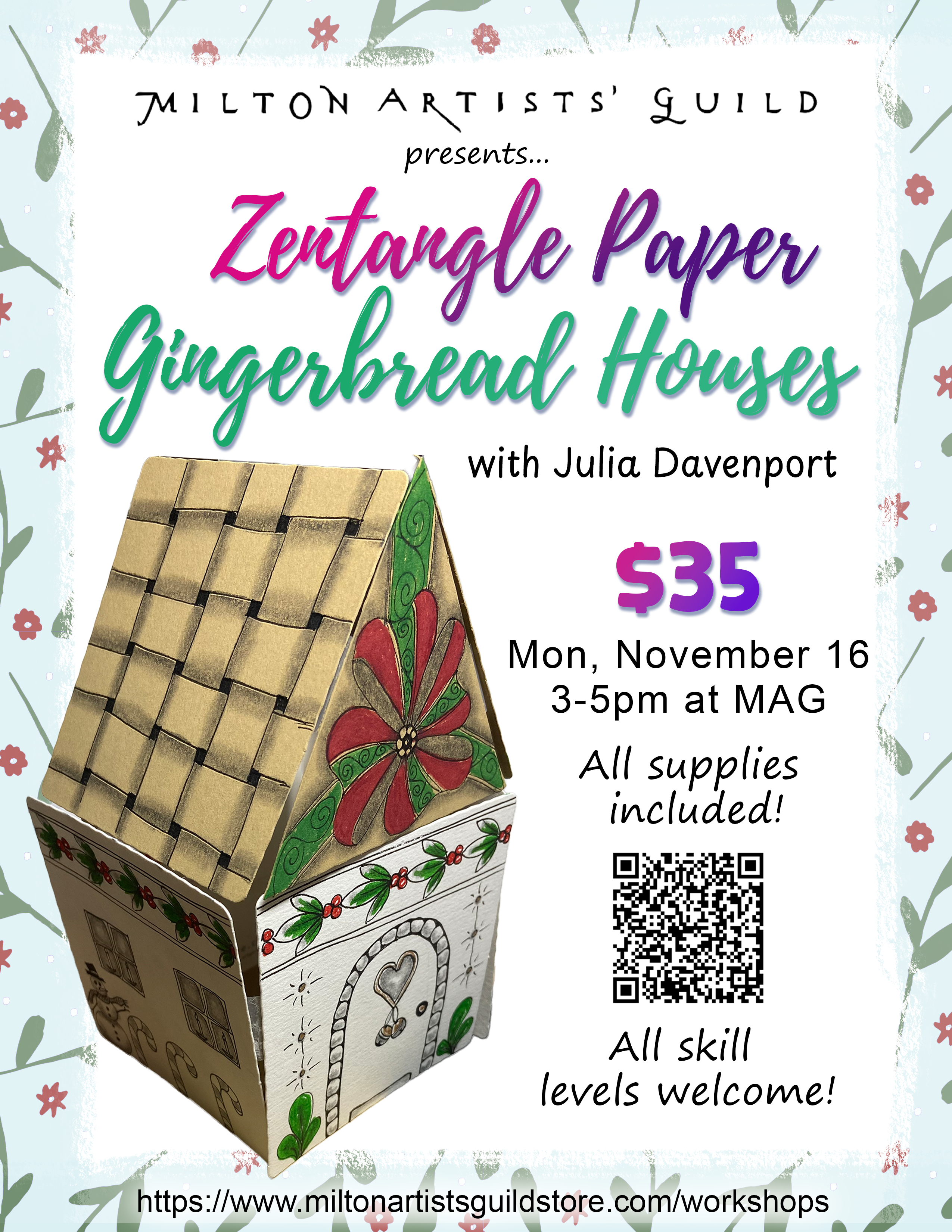 Zentangle  Paper Gingerbread House