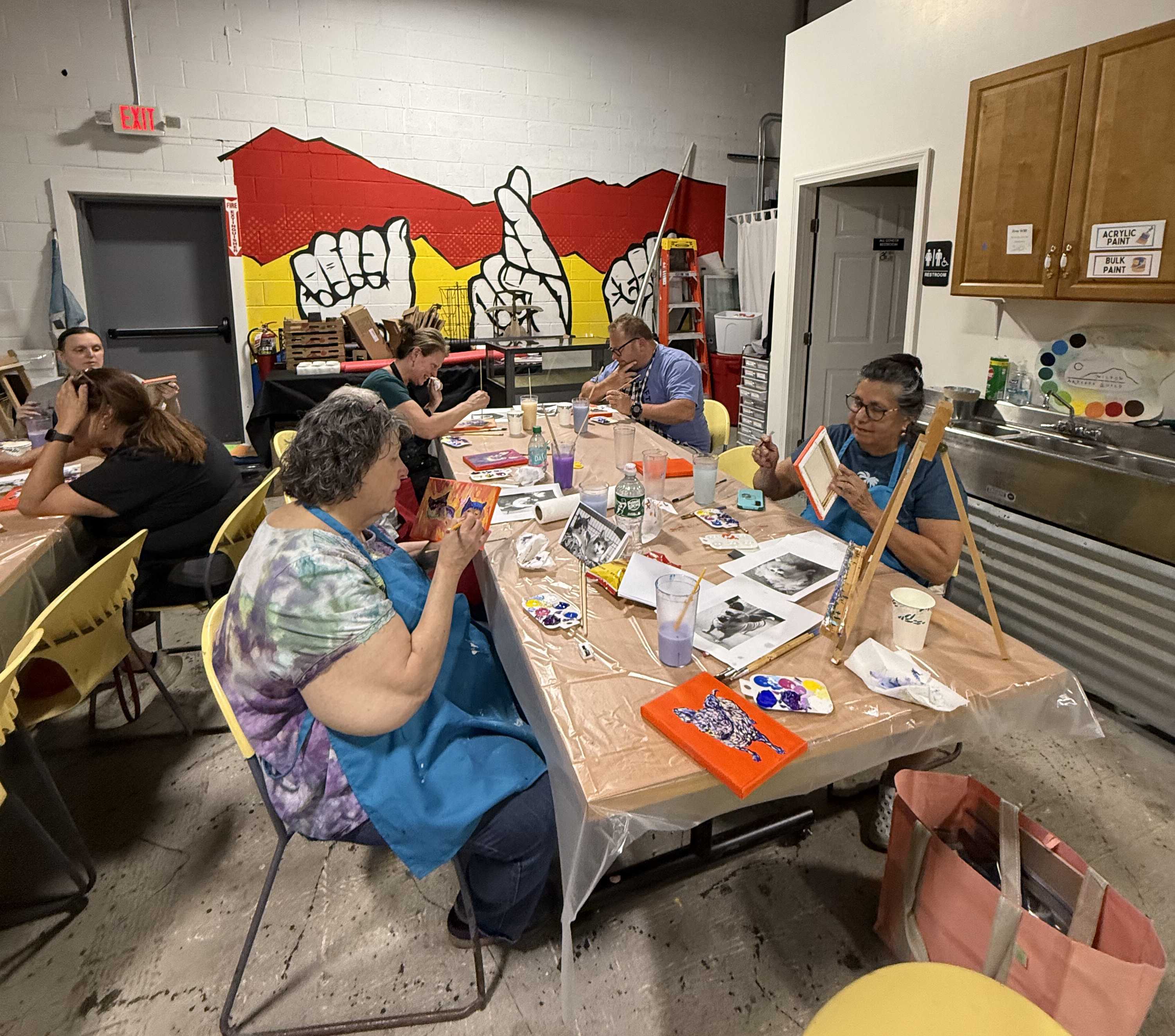 Participants at work during a Milton Artists' Guild workshop